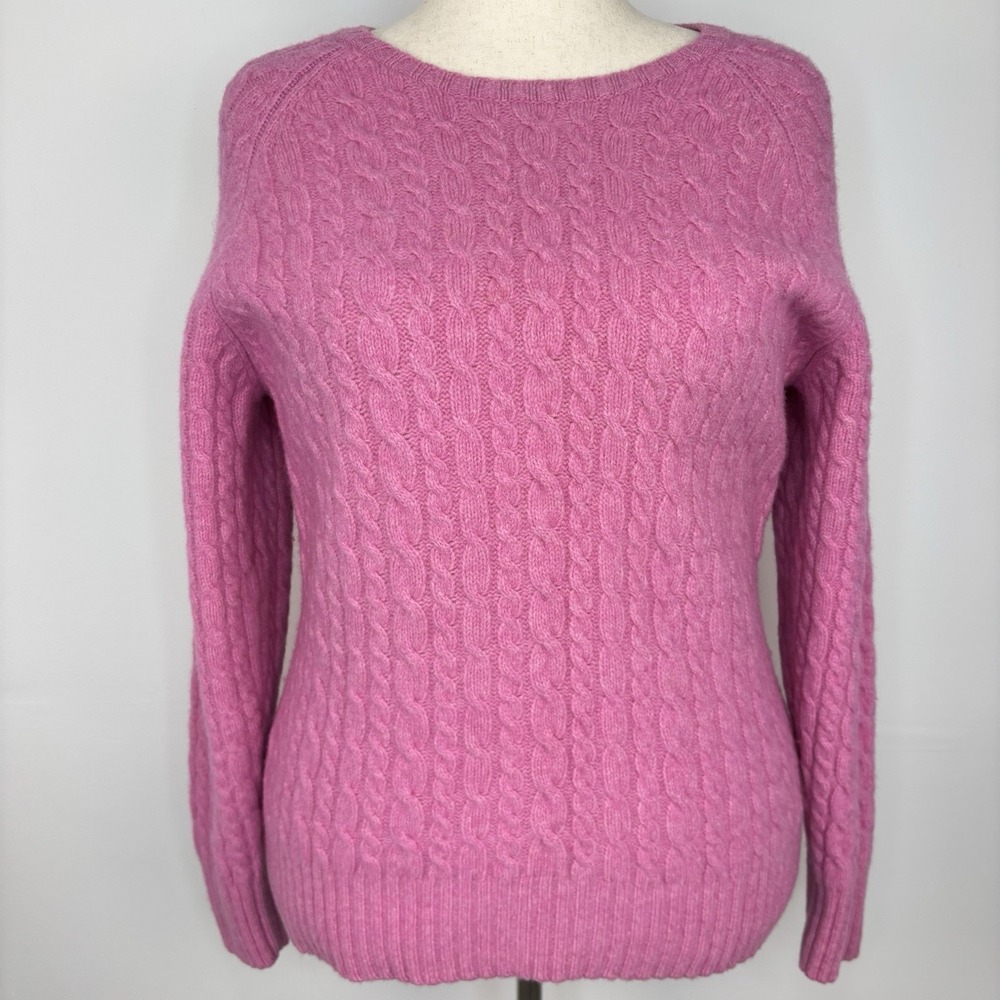 Vintage Gap Sweater Women's XL Pink Cable Knit Wool Long Sleeve Crew Y2K Preppy